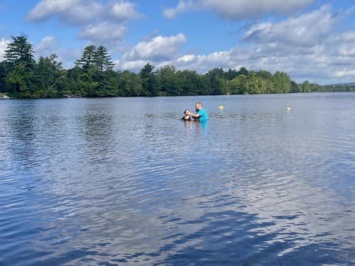 A baptism on the lake